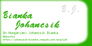 bianka johancsik business card